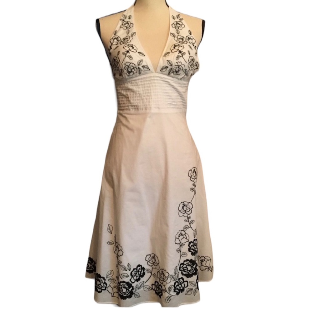 Lined halter-top summer dress, size 0, WHBM
